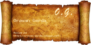Oravan Gerda névjegykártya